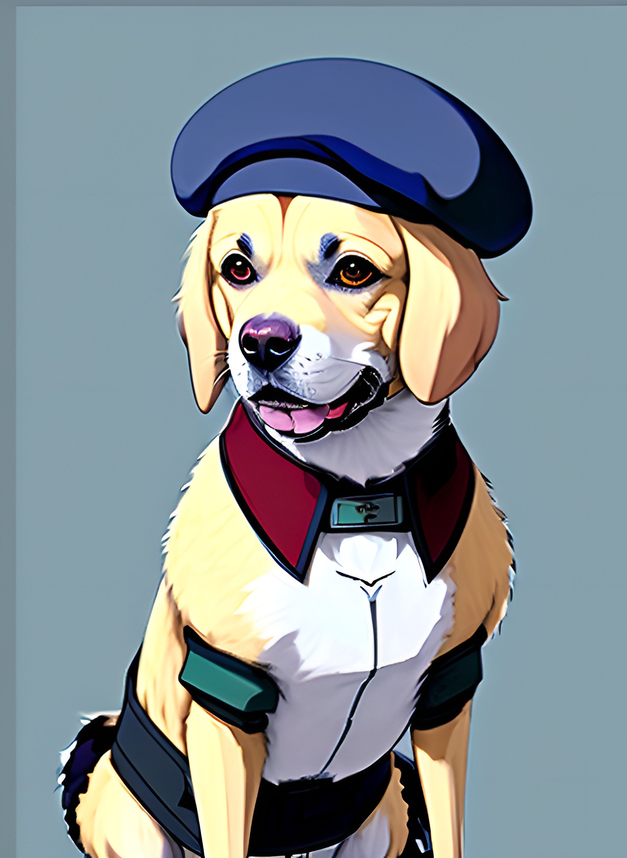 anime dog wearing a beret, anime hd, anime anime_dog_wearing_a_beret,_anime_hd,_anime