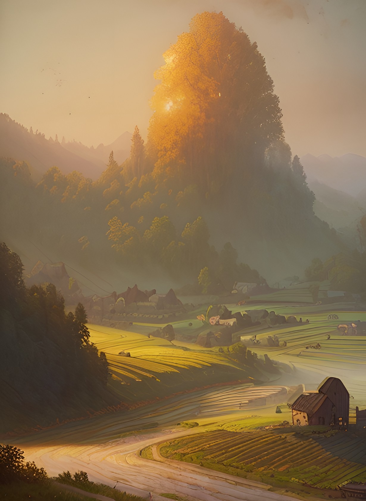 beautiful painting of the countryside with mills beautiful_painting_of_the_countryside_with_mills