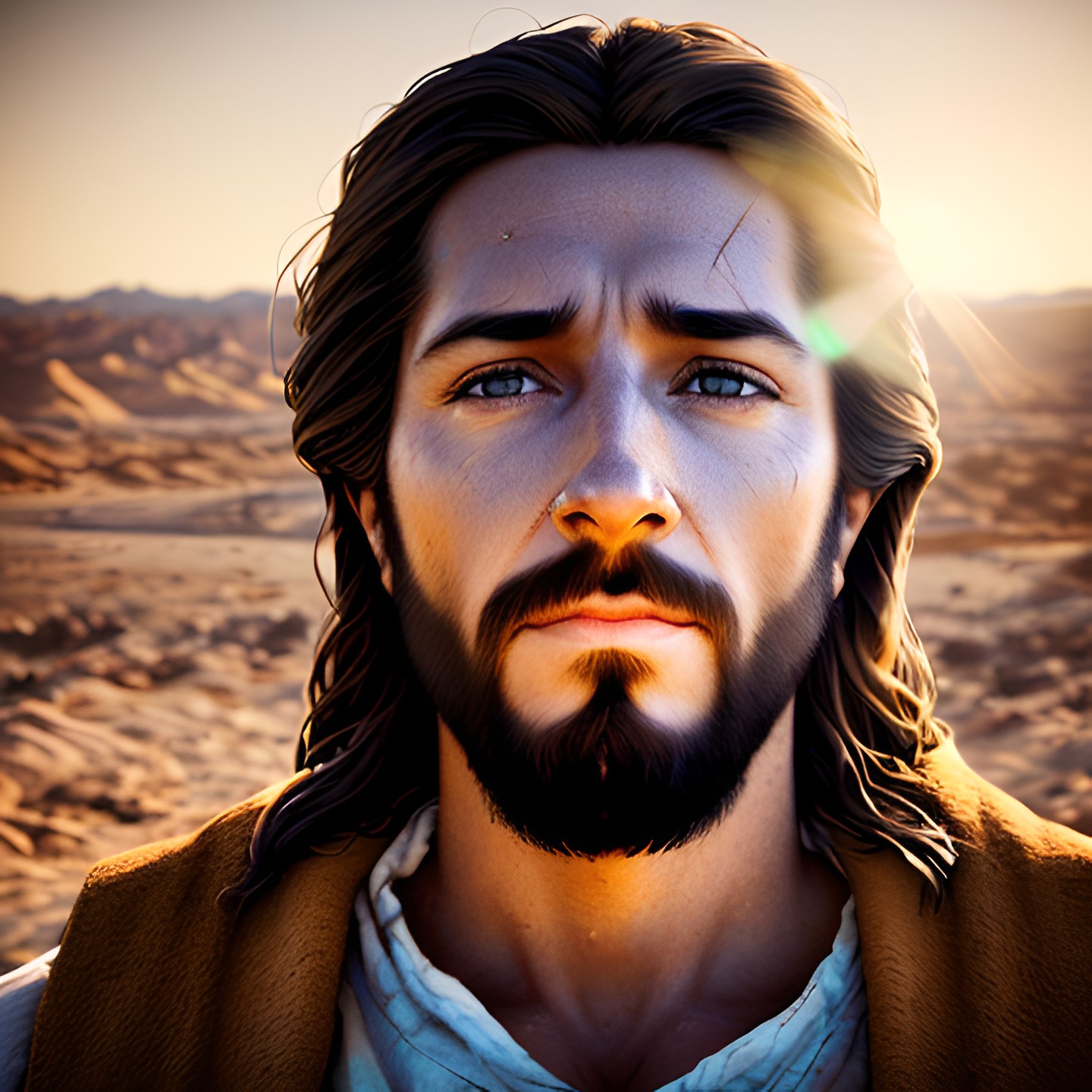 close photorealistic movie shot portrait of jesus christ in the desert, ultra undoubtedly photorealistic, realistic, hyperdetailed, really photorealistic close photo close_photorealistic_movie_shot_portrait_of_jesus_christ_in_the_desert,_ultra_undoubtedly_photorealistic,_realistic,_hyperdetailed,_really_photorealistic_close_photo