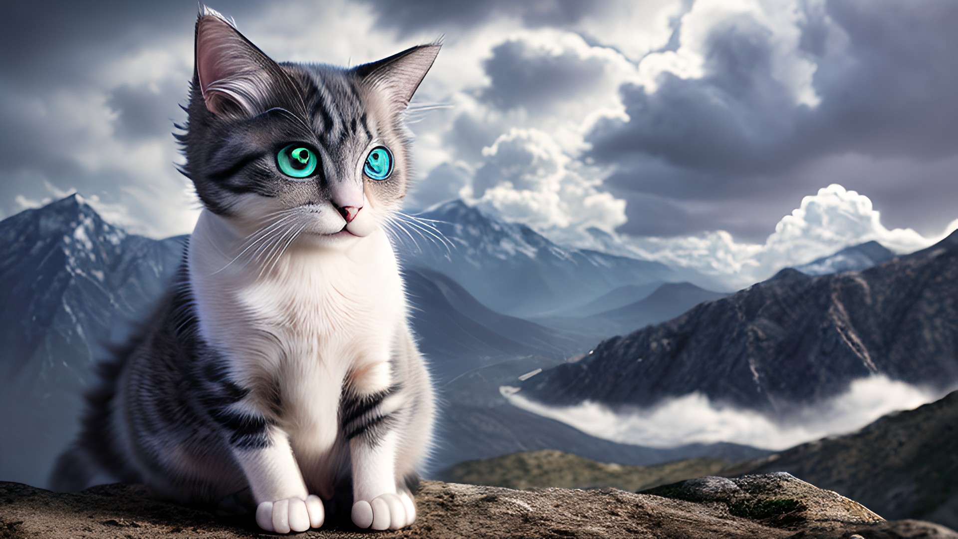 award winning photo of a mesmerizing cat on a mountain, intricate realistic details, amazing clouds award_winning_photo_of_a_mesmerizing_cat_on_a_mountain,_intricate_realistic_details,_amazing_clouds
