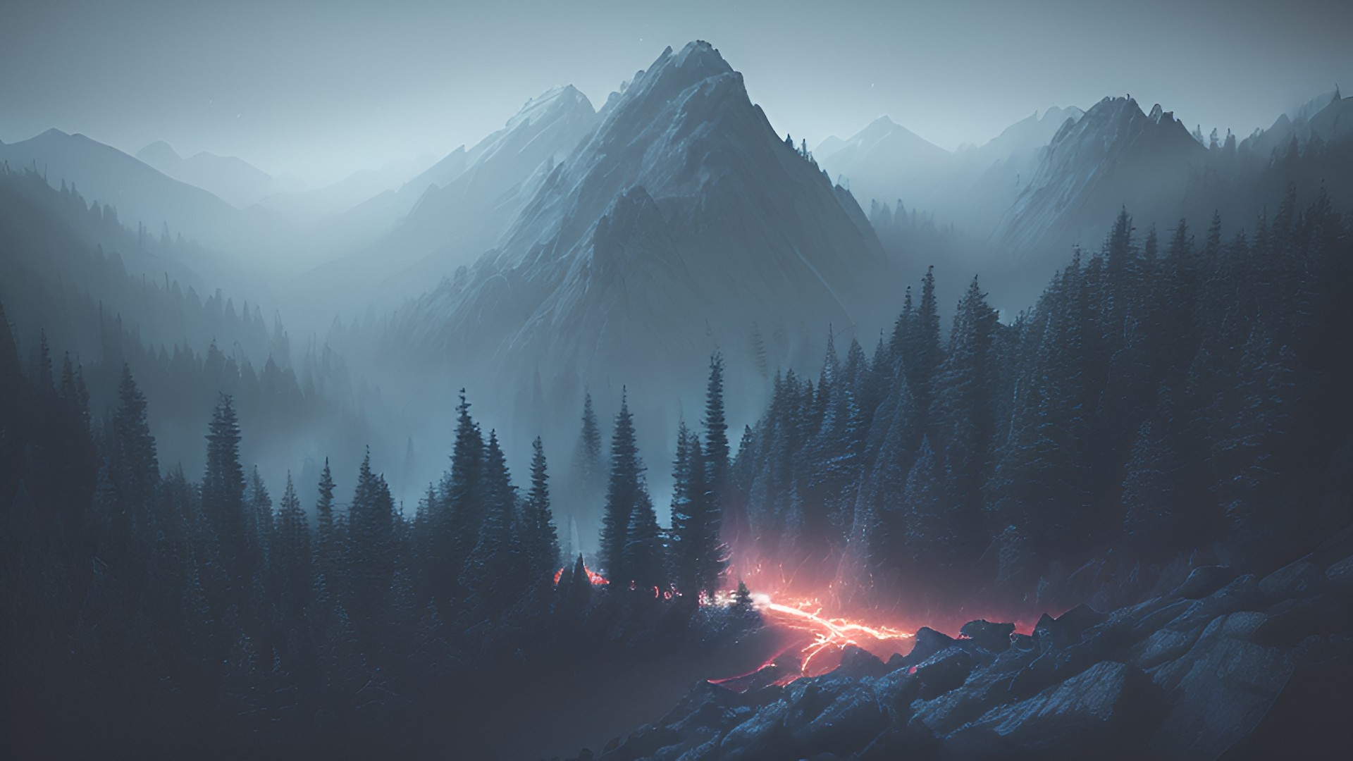 forest mountains, dark atmosphere forest_mountains,_dark_atmosphere