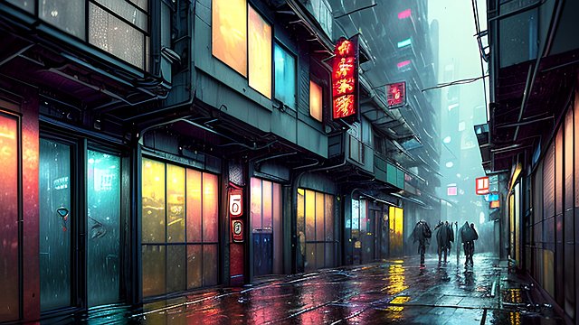4k breathtaking RAW color photo of a rainy night in a cyberpunk tokyo small alley  intricate realistic details