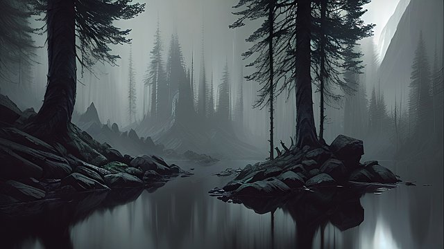 mountain forest  dark atmosphere