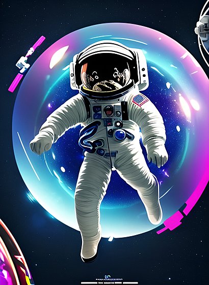 2d sticker of an astronaut lost in space
