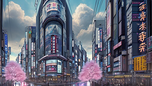 award winning photo of tokyo  intricate realistic details  amazing clouds
