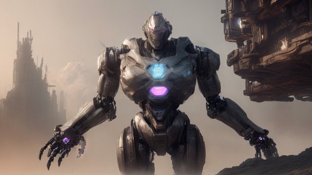 breathtaking photo of a gigantic robot  intricate realistic details