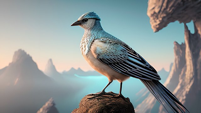 mesmerizing award winning shot of a breathtaking bird in amazing landscape  absolute masterpiece  intricate details  ultradetailed background