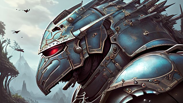 award winning painting mesmerizing portrait of an armored knight in a fantasy jungle  amazing shot  intricate realistic details  amazing clouds