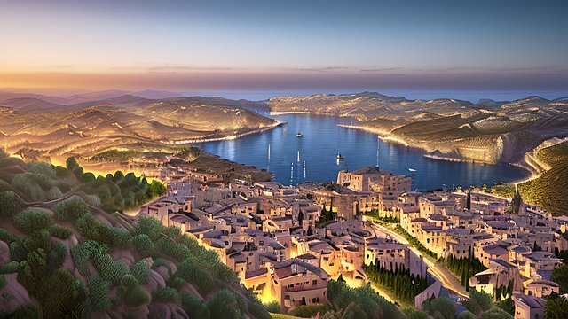amazing shot of the spanish mediterranean countryside - high-resolution  ultra-detailed  3D  hyper-realistic  photorealistic