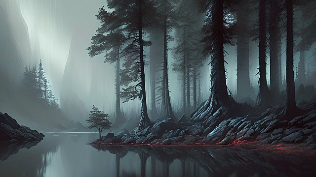 mountain forest  dark atmosphere