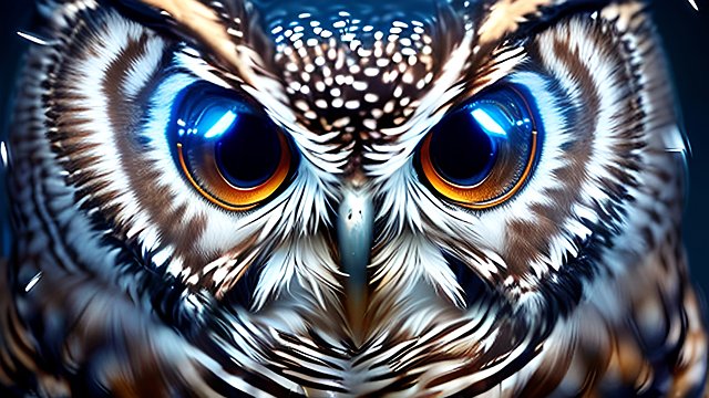 award winning photo of a mesmerizing owl at night with fine details  intricate realistic details