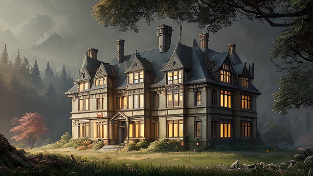 a manor on a hill