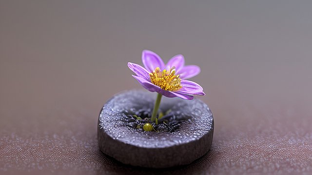breathtaking award winning 4k uhd photo of a tiny flower on venus surface, intricate realistic details