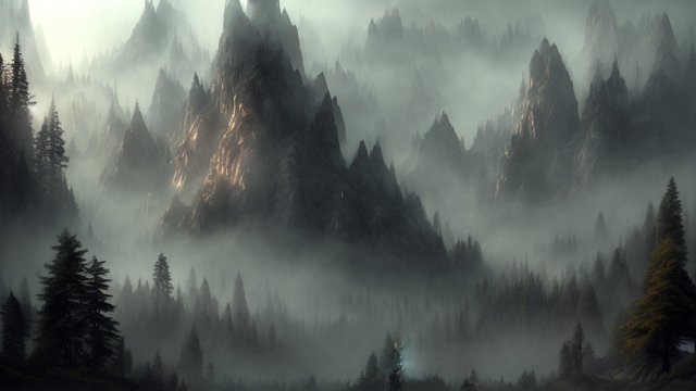 forest mountains, dark atmosphere, breathtaking wallpaper