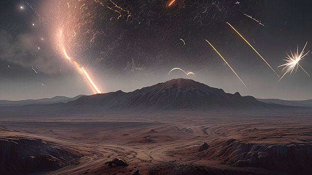 a meteor shower hitting earth