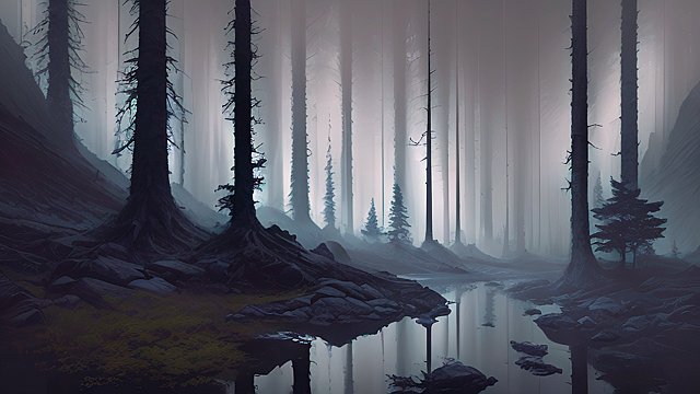 mountain forest  dark atmosphere